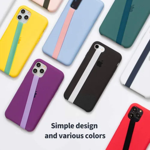 Vista 7 de Sinjimoru Correa elástica de silicona para teléfono, soporte de agarre flexible y elástico para iPhone y Android, bucles de teléfono seguros