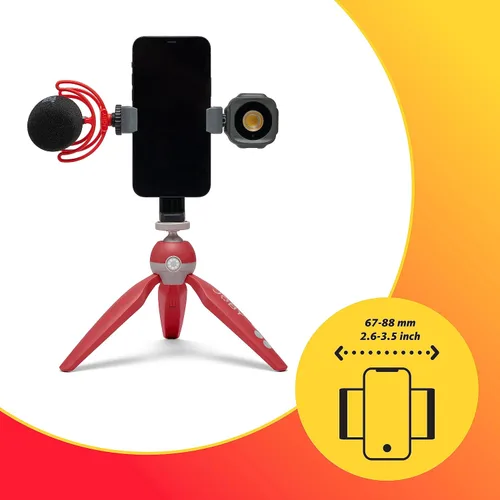 Vista 2 de Joby HandyPod 2 Kit, trípode de mesa con soporte para teléfono GripTight 360 y montaje de junta de pines, trípode de teléfono para teléfonos