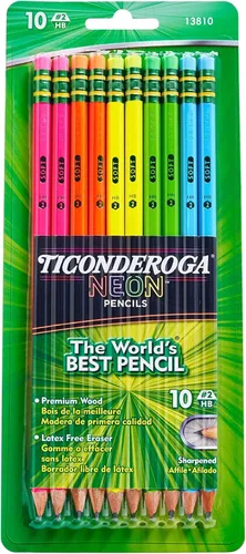 Vista 2 de Paquete de 10 lápices neón de la marca Dixon Ticonderoga n. º2 2