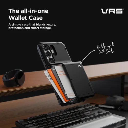 Vista 5 de VRS DESIGN Damda Glide Pro - Funda protectora para Samsung Galaxy S26 Ultra (2026), patente en Estados Unidos, con 4 tarjetas, funda protectora