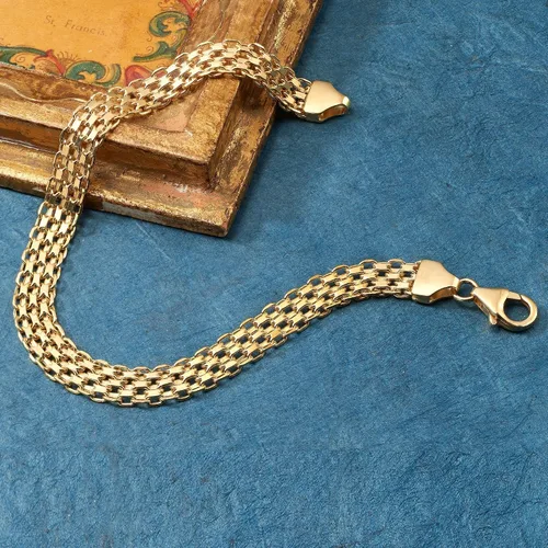 Vista 5 de Ross-Simons Italian 18kt Yellow Gold Bismark-Link Bracelet
