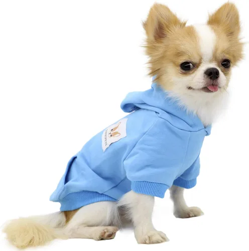 Vista 8 de LOPHIPETS Sudadera ligera de algodón para perros pequeños – Sudadera con capucha para chihuahuas, cachorros y razas juguetes - Gris/XS