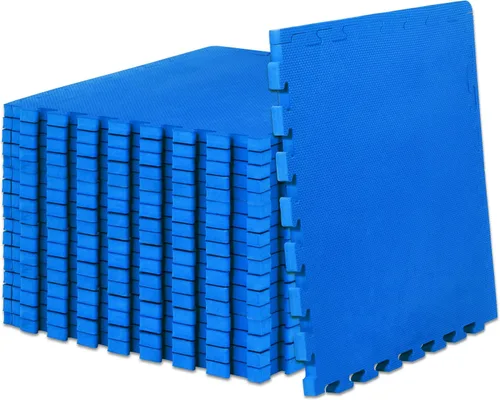 Vista 12 de ProsourceFit Alfombrilla de Ejercicio con Rompecabezas de Patrón Tejido Extra Gruesa de 1 Pulgada, Baldosas de Espuma EVA Entrelazadas para Piso