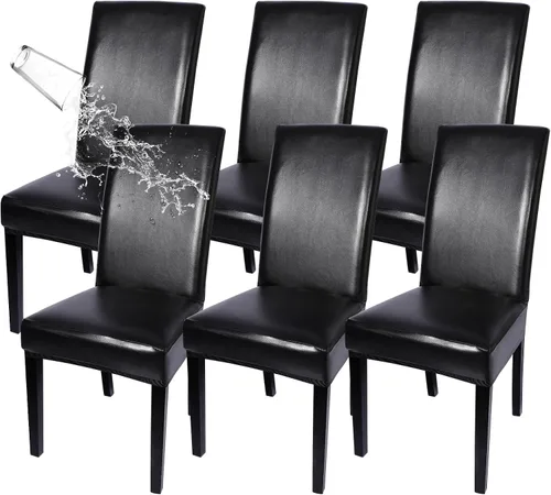 Vista 11 de SearchI Juego de 4 fundas impermeables para sillas de comedor, fundas elásticas para sillas Parsons extraíbles, lavables, fundas protectoras