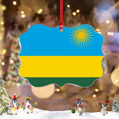Vista 9 de Adorno de bandera de Seychelles para decoración de árbol de Navidad, recuerdo de la ciudad del país de Seychelles, adornos de Navidad personalizados