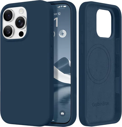 Vista 38 de GolbinBox Funda magnética para iPhone 17, compatible con MagSafe, cubierta de silicona integrada para control de cámara, funda de silicona líquida a