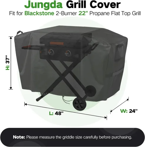 Vista 2 de Cubierta de parrilla para Blackstone 1555/1550 Tailgater Combo de parrilla de gas y parrilla, cubierta impermeable al aire libre para parrilla