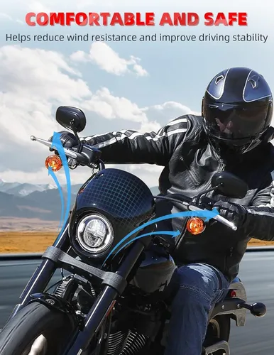 Vista 5 de Amazicha Máscara de Carenado para Faros Delanteros, Soporte de Visera para Faros Delanteros Compatible con Harley Sportster XL 1973-posterior