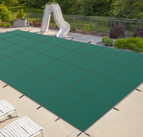 Vista 11 de iCOVER - Cubierta de seguridad para piscina interior, 16 x 32 pies, cubierta de seguridad rectangular para piscinas interiores, cubierta de piscina