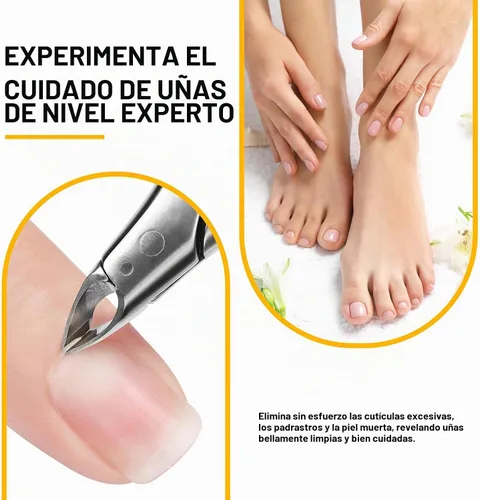 Vista 3 de BEZOX Cortacutículas para uñas dignas de salón de belleza, recortadora profesional de media mandíbula (0.197 in) con mango de silicona