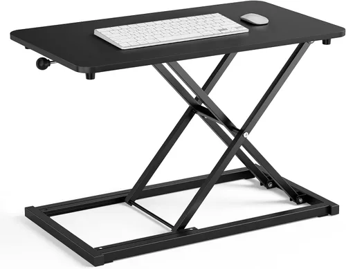 Vista 9 de Convertidor de escritorio de pie de altura ajustable, elevador de teclado de 23.6 x 13.4 pulgadas para elevador de escritorio de pie, soporte