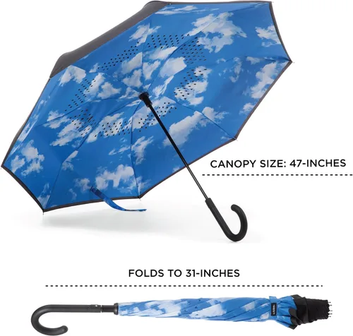 Vista 4 de The totes InBrella - Paraguas de cierre inverso Zodiac 901