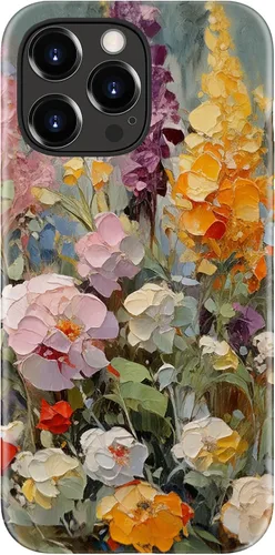 Vista 49 de LUMARKE Funda para iPhone 14/iPhone 13, lindo Y2K floral, carga inalámbrica Mosaico Tortuga Shell