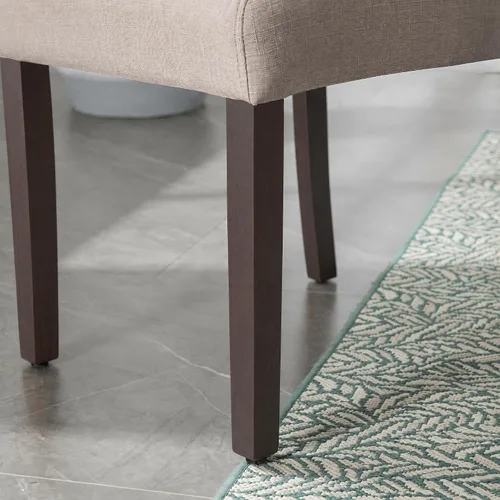 Vista 12 de Juego de 2 sillas de comedor tapizadas modernas y elegantes para cocina Beige