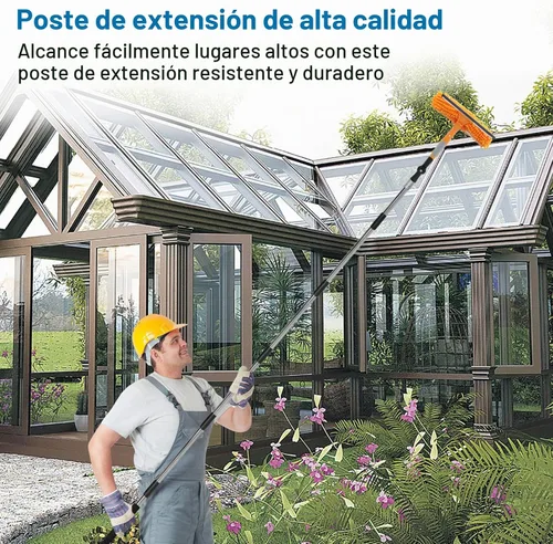 Vista 6 de Poste de extensión de rodillo de pintura, poste de extensión de pintura de 4 a 12 pies, ajuste de empalme multiusos largo para cepillo de araña