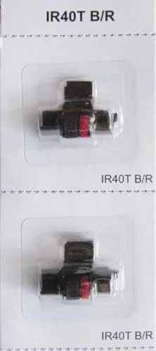 Vista 2 de Sharp EA772R - Rodillo de tinta para calculadora, negro y rojo, compatible con IR-40T (6 unidades)