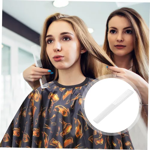 Vista 3 de SOLUSTRE Peine de dientes finos y dientes anchos, peine profesional para corte de pelo, peine de corte de peluquería especial antiestático peine