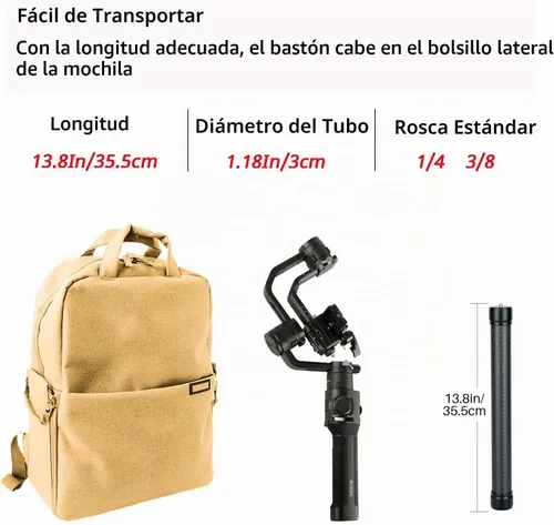 Vista 5 de Extensión de fibra de carbono Monopod para estabilizadores de cardán DJI