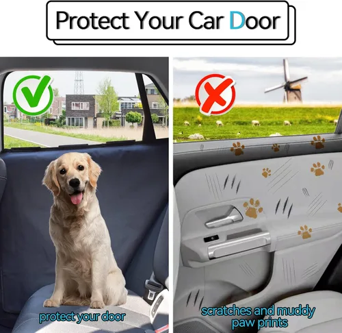 Vista 4 de Durapower Protector de puerta de automóvil para perro, paquete de 2 unidades, extra grande y grueso, antiarañazos, impermeable, cubierta de puerta