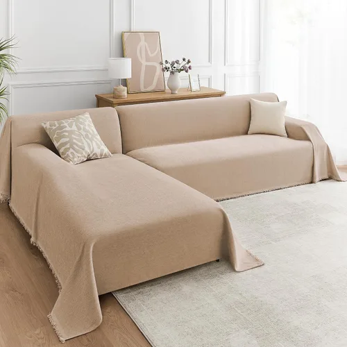 Vista 10 de Juego de 2 fundas de sofá modulares para sofás en forma de L, protector de muebles lavable y apto para mascotas, manta de felpilla para sofá de 2 a