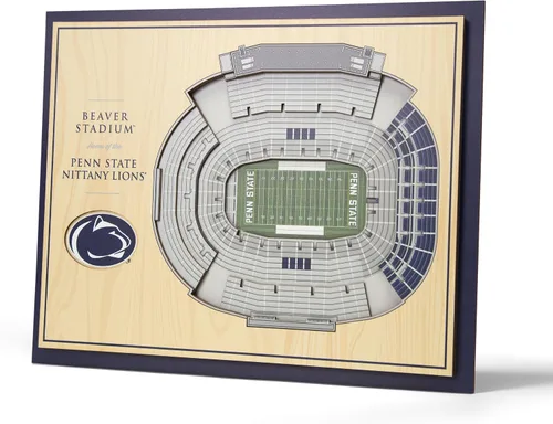 Vista 54 de YouTheFan - Póster para pared de la NCAA, vista de estadio en 3D de 5 niveles, Marrón