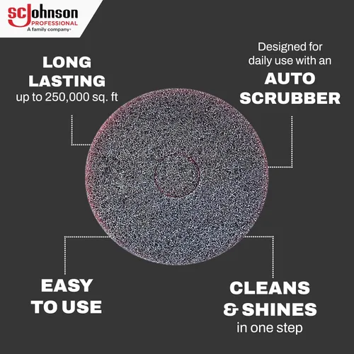 Vista 3 de SC Johnson Professional EZ Care - Almohadilla de limpieza resistente de 16 pulgadas de diámetro, caja de 5
