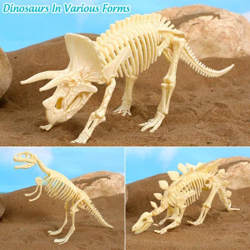 Vista 9 de Figura para armar Nuolux, 3 piezas 4D fósil de esqueleto de dinosaurio para niños