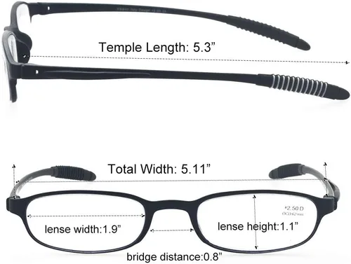 Vista 6 de Gafas de Lectura para Computadora con Bloqueo de Luz Azul (Flexibles y Ligeras) Lentes Portátiles de Plástico