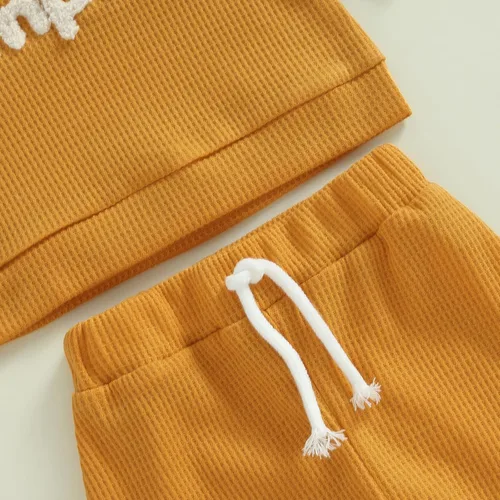 Vista 6 de Ursobutegl Toddler Baby Boy Halloween Outfit Long Sleeve Pumpkin Sweatshirt Pullover Tops Pants Fall Winter Clothes Set