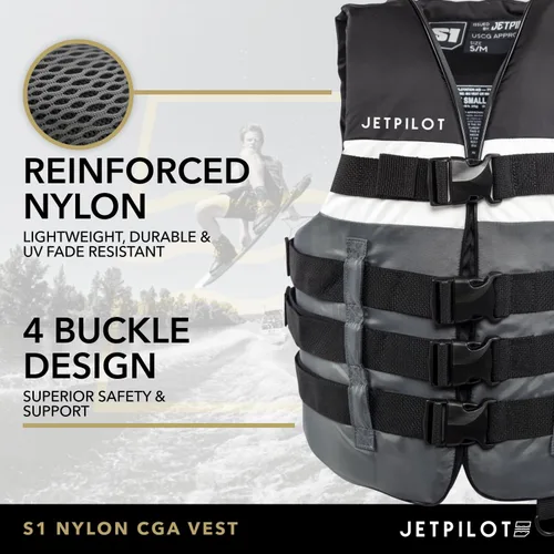 Vista 3 de Jet Pilot S1 - Chaleco de nailon CGA Wakeboard para hombre
