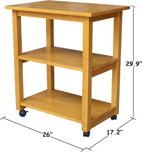 Vista 8 de International Concepts - Carrito mediano para microondas, color roble MEDIUM OAK