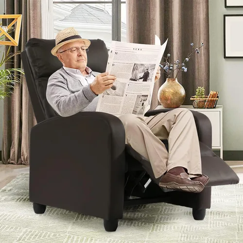 Vista 5 de Silla reclinable Winback de piel sintética, sofá individual moderno reclinable ajustable para cine en casa, sillón de fácil lectura con respaldo