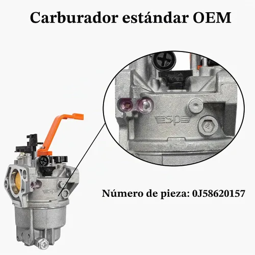 Vista 2 de Fullas SP Generador Carburador para Generac GP5500 GP6500 GP6500E Parte OEM 0J58620157 Carburador SP para Generac 389cc Generador Portátil OEM