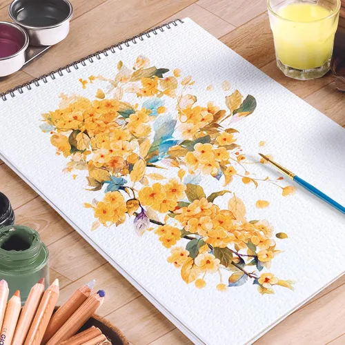 Vista 6 de REALART Bloc de papel para acuarela, doble cara A4 y A5, 140 libras/300 gsm, 25 hojas de libro de pintura gruesa (A4)