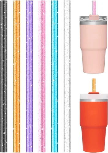 Vista 10 de Aillwith 12 piezas popotes de repuesto para vaso Stanley Cup de 40 oz 30 oz 64 oz, popotes reutilizables para beber con cepillo de limpieza