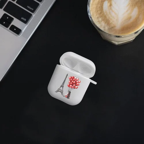 Vista 7 de Funda protectora para auriculares Bluetooth de la Torre Eiffel París Francia, funda protectora de carga compatible con Airpods 1/2, color blanco