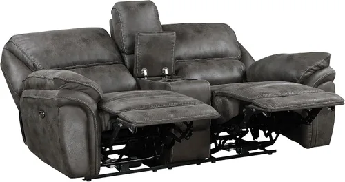Vista 15 de Lexicon Sofá reclinable doble manual, sofá reclinable de pared de microfibra pulida para comodidad de la sala de estar, asientos de espuma sobre
