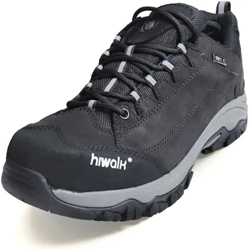 Vista 2 de HIWALK Zapatos de senderismo impermeables confort mediados tobillo montañismo zapatos transpirable ligero escalada camping trekking al aire libre