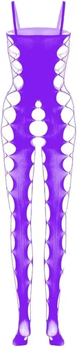 Vista 7 de Body de malla sexy para mujer, lencería de red elástica, body de una pieza transparente Negro