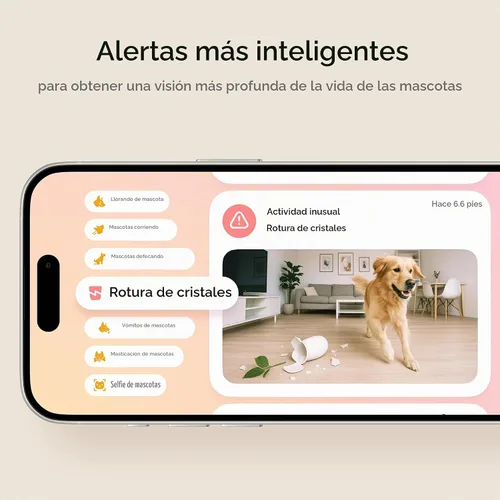 Vista 9 de Petcube Cam The Pack de 2 Cámara de seguridad para mascotas Wi-Fi para interiores con aplicación de teléfono, audio y video bidireccional, visión