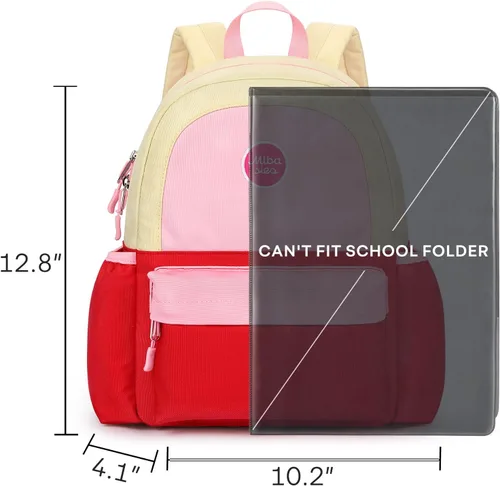 Vista 3 de mibasies Mochila preescolar para niños y niñas de 2 a 4 años, mochila pequeña para niños y niñas, mochila de jardín de infantes, mini, Hotpink
