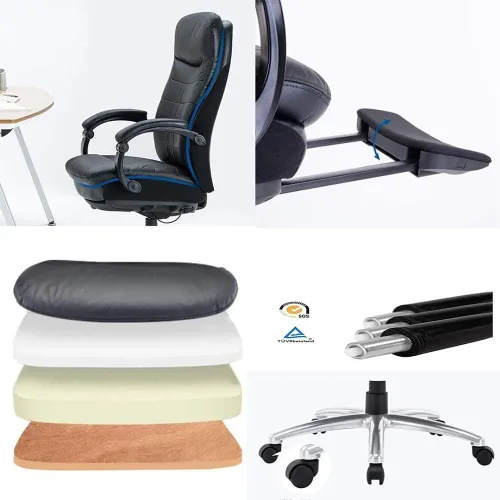 Vista 6 de Silla de oficina ejecutiva para el hogar, sillas de computadora con acolchado grueso para mayor comodidad y diseño ergonómico para soporte lumbar