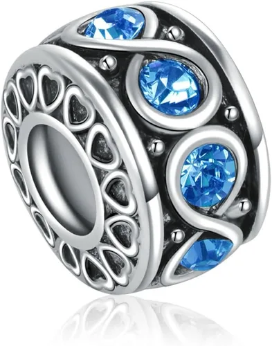 Vista 2 de Charm de cristal de corazón infinito compatible con pulseras Pandora