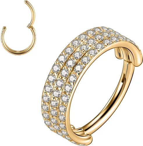 Vista 49 de Anillo Clicker de Acero Quirúrgico 316L para Tabique Nasal, Aro para Nariz, Aro Durmiente, Pendiente de Aro, Hélix, Rook, Conch, Cartílago, Daith
