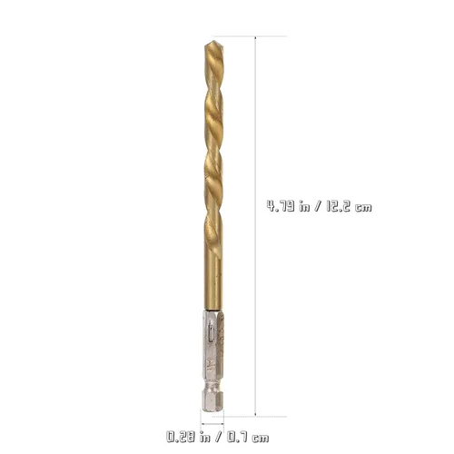 Vista 2 de 13pc Hex Shank Twist Drill Bit Set High Speed Steel Hss for Wood Metal Plastic Cement with Long Spiral Design Multipurpose Industrial Drill Bits