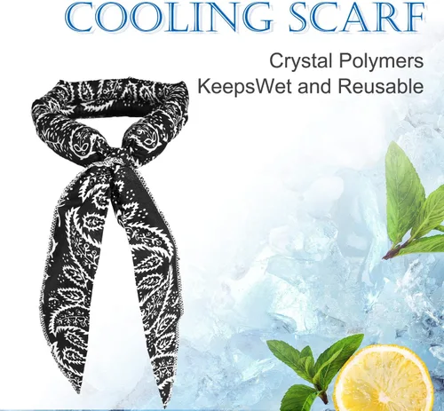 Vista 5 de Bufanda de enfriamiento de hielo, bandana de enfriamiento para cuello, bufandas de enfriamiento para hombres y mujeres, actividades al aire libre
