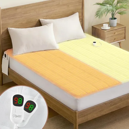 Vista 10 de Homemate - Funda calefactable para colchón tamaño individual para durmientes fríos, almohadilla de colchón eléctrica de forro polar coral con 4