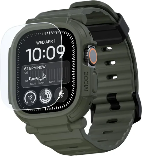 Vista 26 de elkson Funda con Correa para Apple Watch Ultra de 49mm 3/2/1 con Protector de Pantalla de Vidrio Templado, Serie Quattro Pro Resistente para Correa