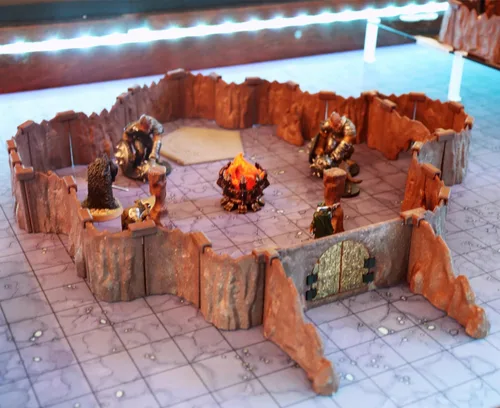 Vista 9 de Dirt Cheap Dungeons Goblin Cavern - Juego de 143 piezas de cueva modular y túnel - 5.5 pies de paredes lineales para cuadrícula de 1 pulgada TTRPG