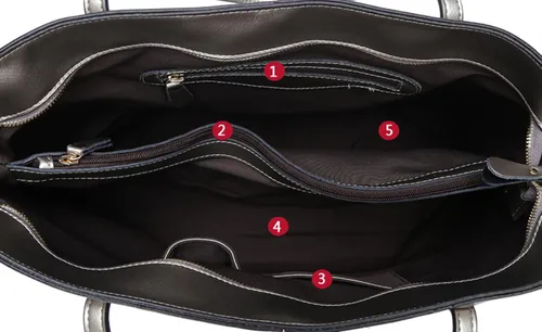 Vista 6 de Covelin Bolso de mano para mujer de piel auténtica Bolso de hombro suave caliente